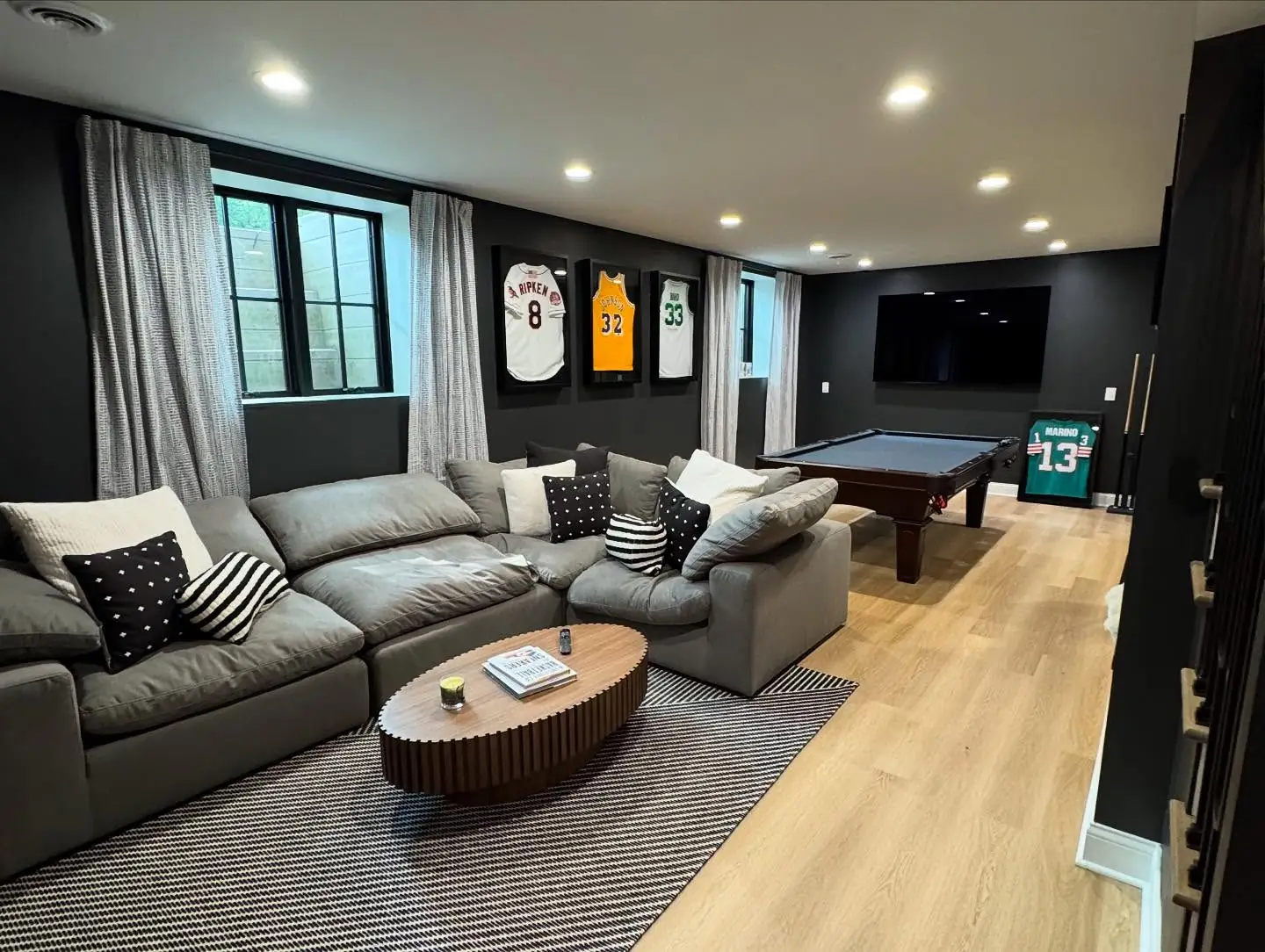 Lower level after — charcoal lounge