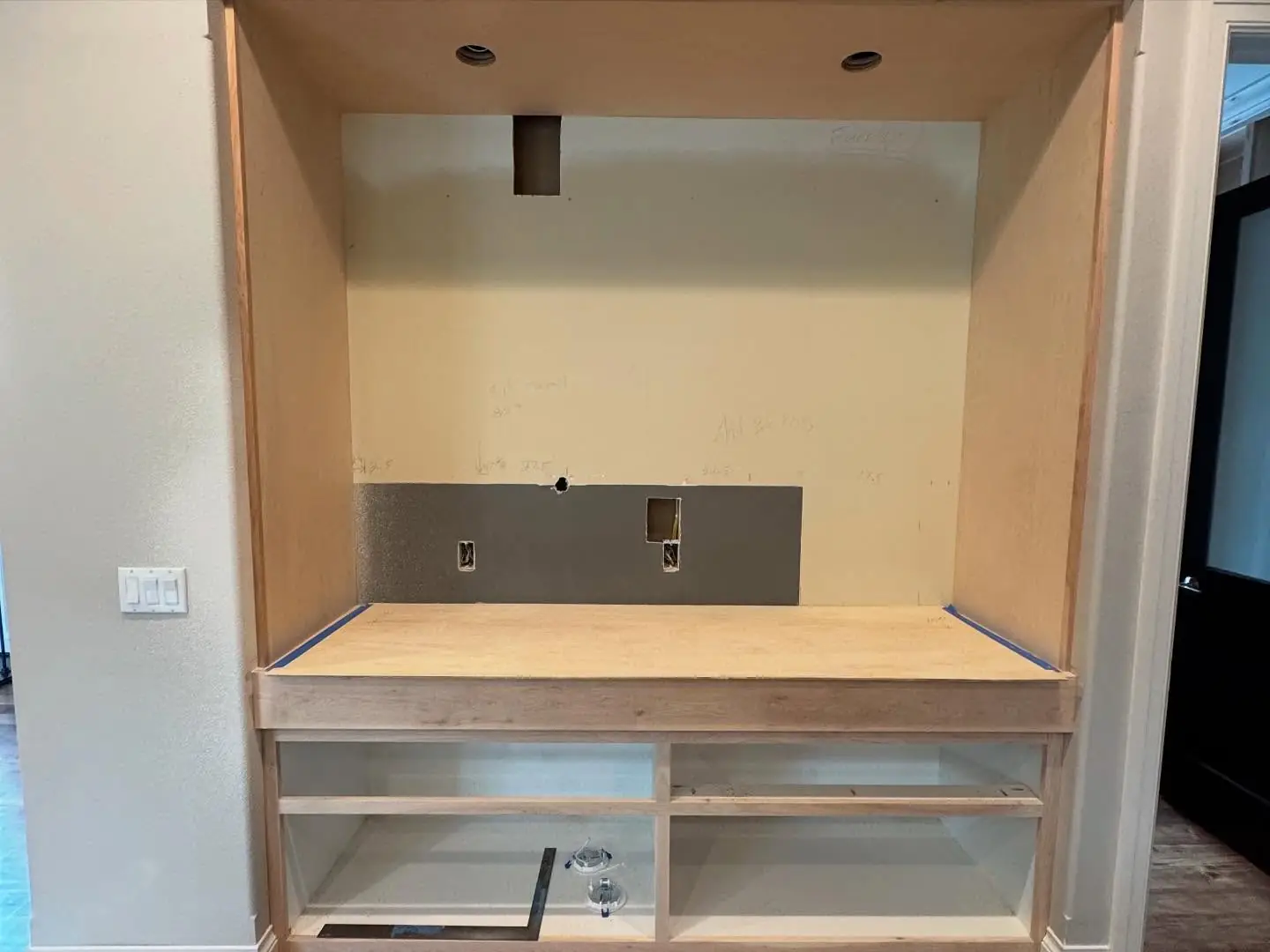 The nook stripped back during construction
