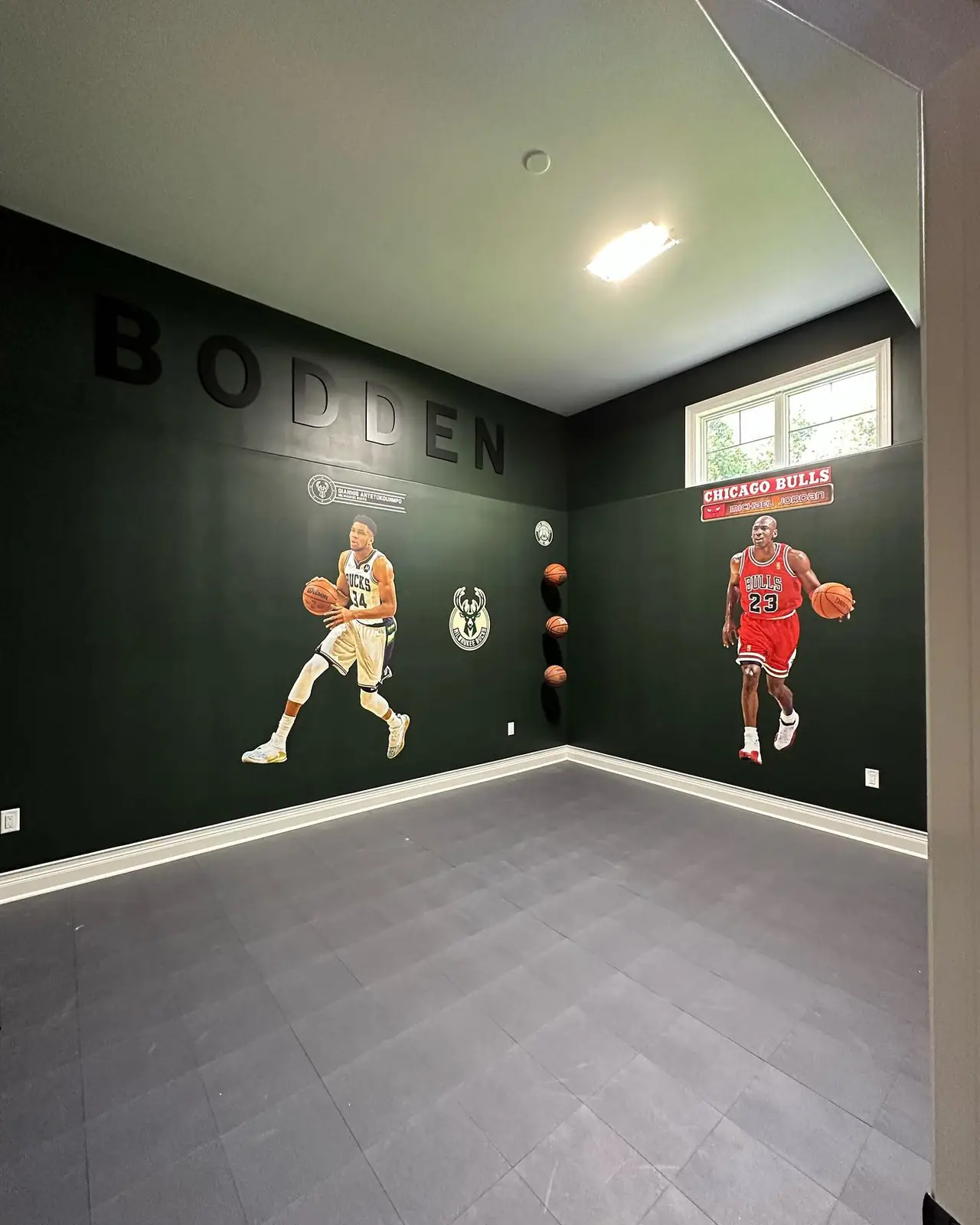 Sport court with mural graphics